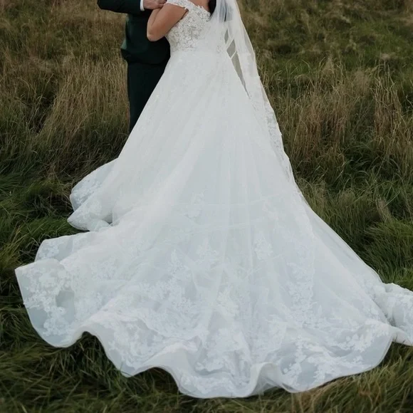 Stunning Ivory Sequin Wedding Dress - Picture 8 of 16